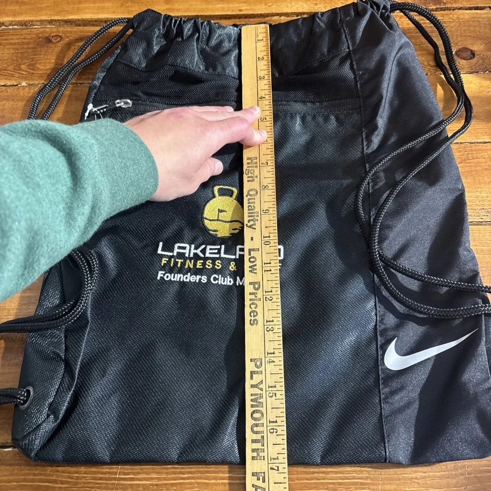 Nike Drawstring Bag Black Lakeland‎ Fitness Golf Founders Club Woodruff, WI NEW
